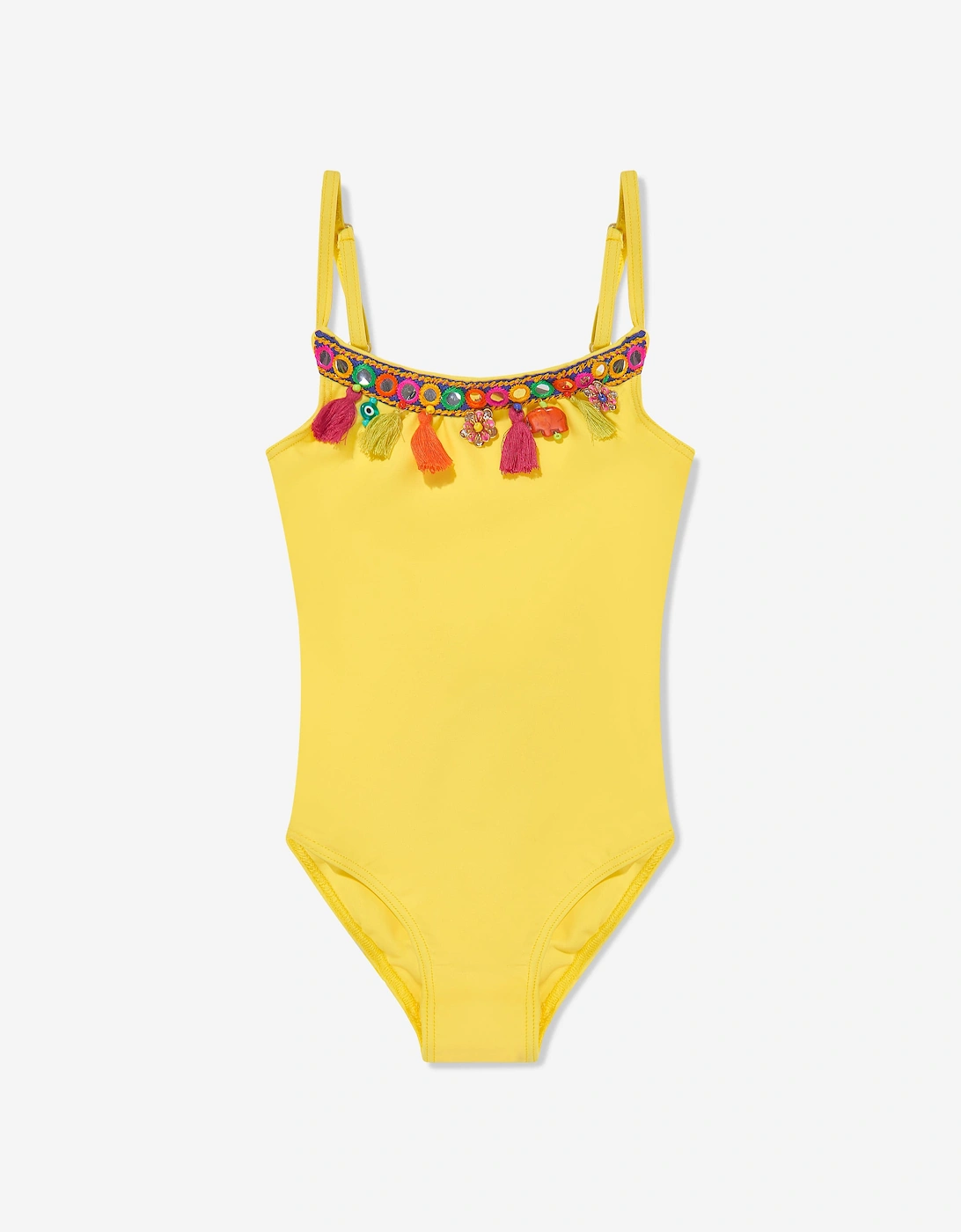 Girls Boho Swimsuit in Yellow, 5 of 4