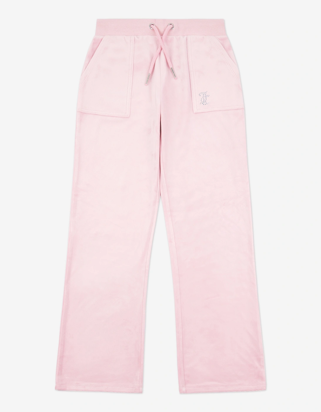Girls Diamante Logo Wide Leg Joggers in Pink, 7 of 6