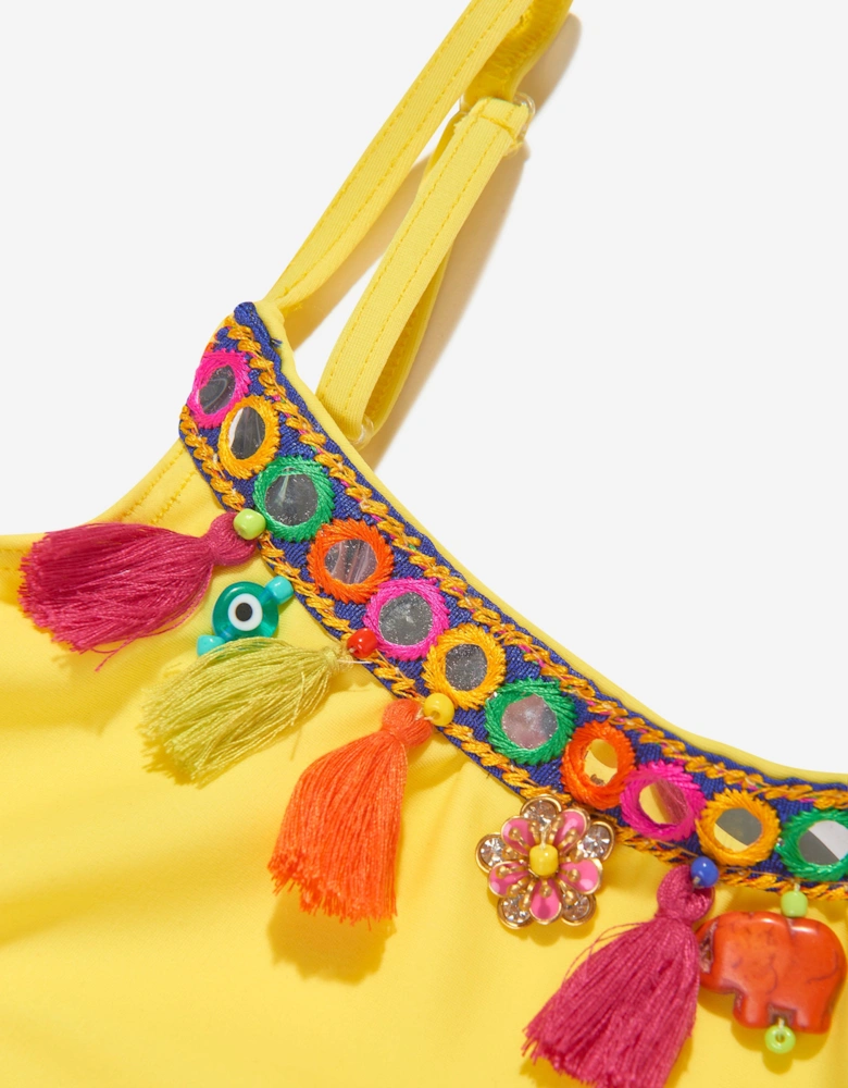 Girls Boho Swimsuit in Yellow