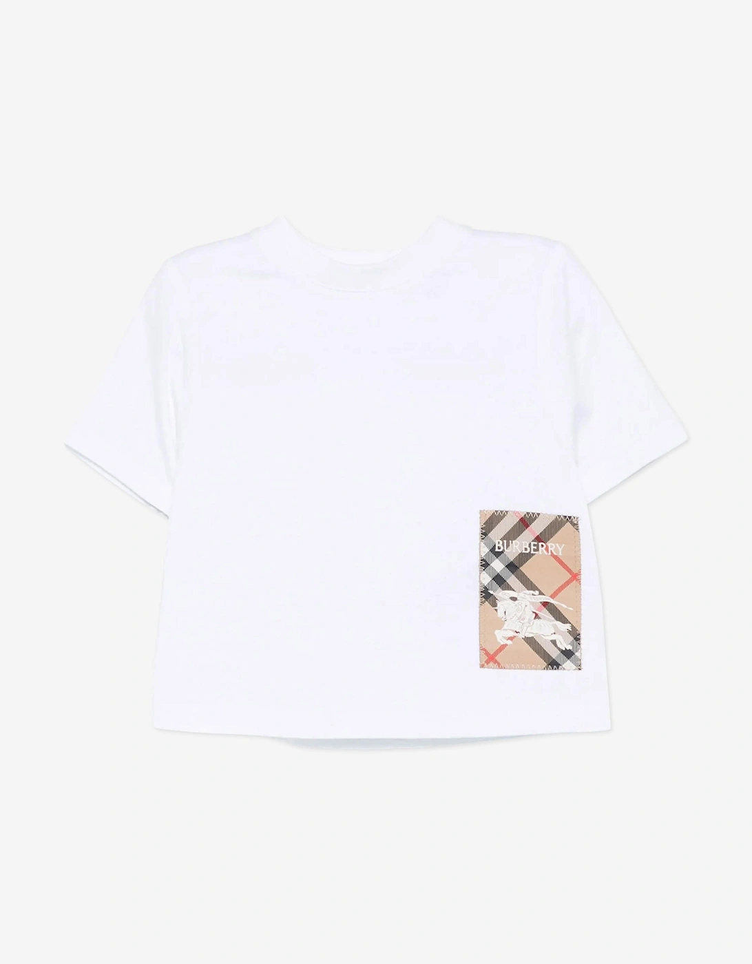 Baby Girls Cedar EKD Label T-Shirt in White, 4 of 3