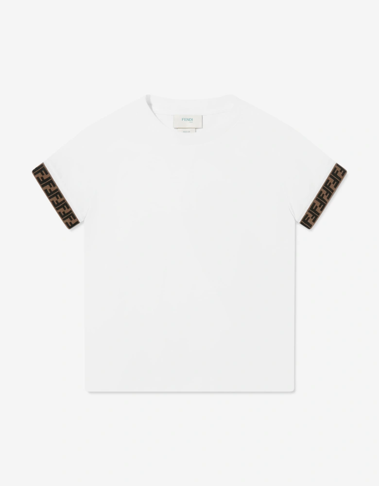 Kids Logo Trim T-Shirt in White