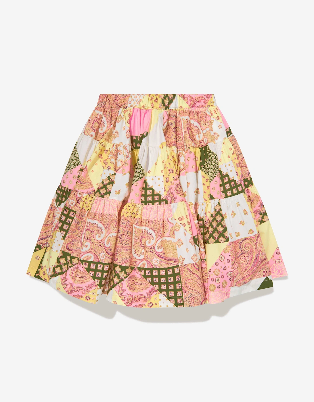 Girls Paisley Patchwork Skirt in Pink, 5 of 4