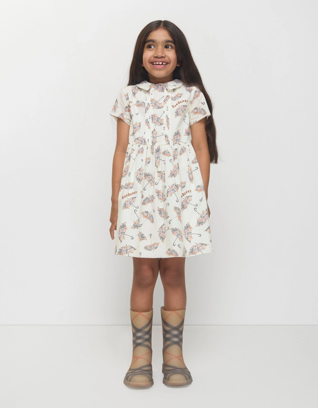 Girls Eadelle Umbrella Dress in Ivory
