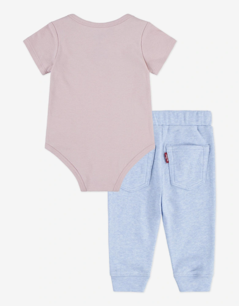 Baby Girls Batwing Bodysuit Set in Pink