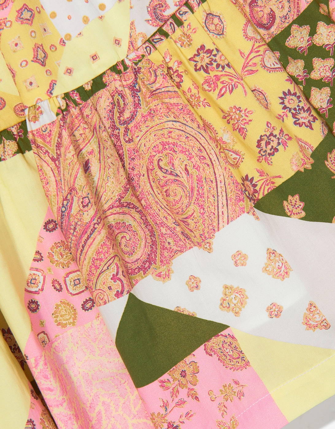 Girls Paisley Patchwork Skirt in Pink