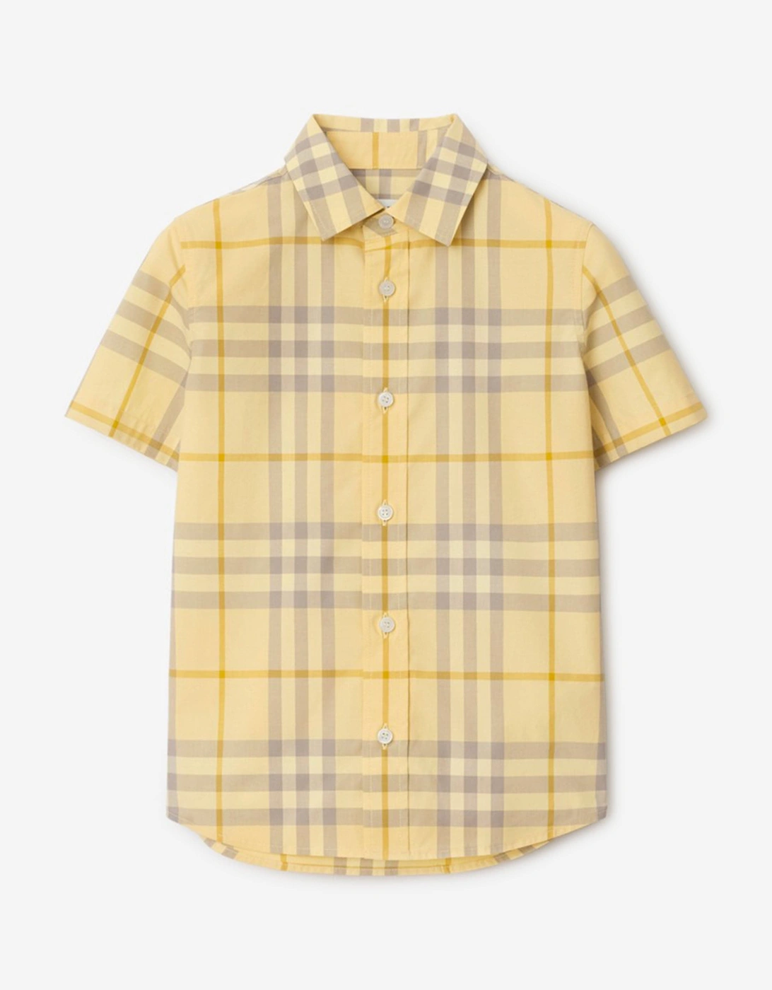 Boys Owen Check Short Sleeve Shirt in Yellow, 5 of 4