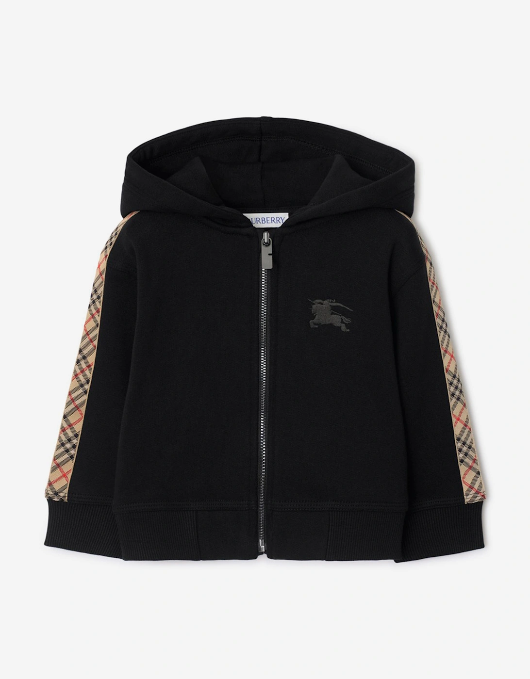 Baby Boys Clyde Check Tape Zip Up Top in Black, 5 of 4