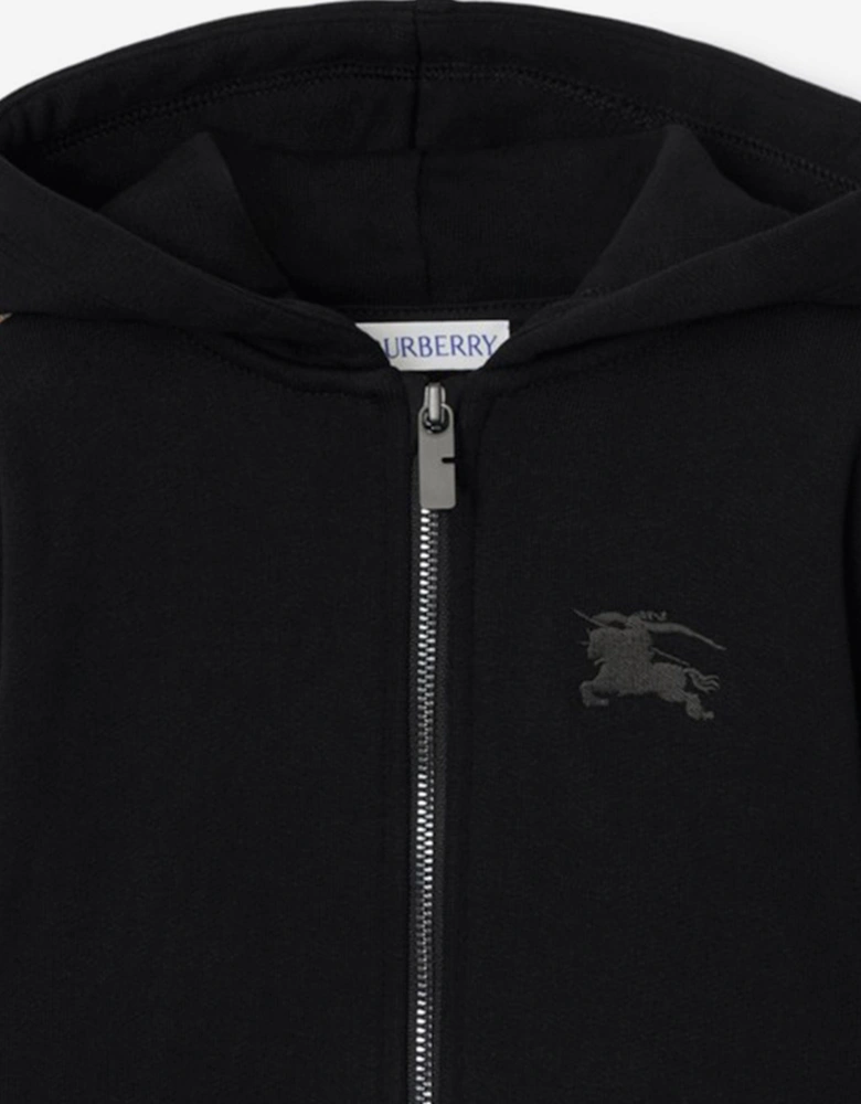 Baby Boys Clyde Check Tape Zip Up Top in Black