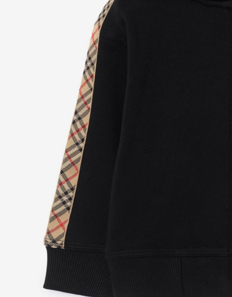 Baby Boys Clyde Check Tape Zip Up Top in Black
