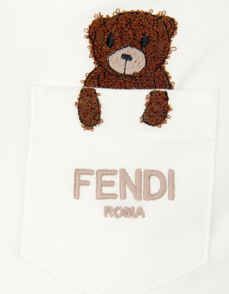 Baby Bear Pocket T-Shirt in White