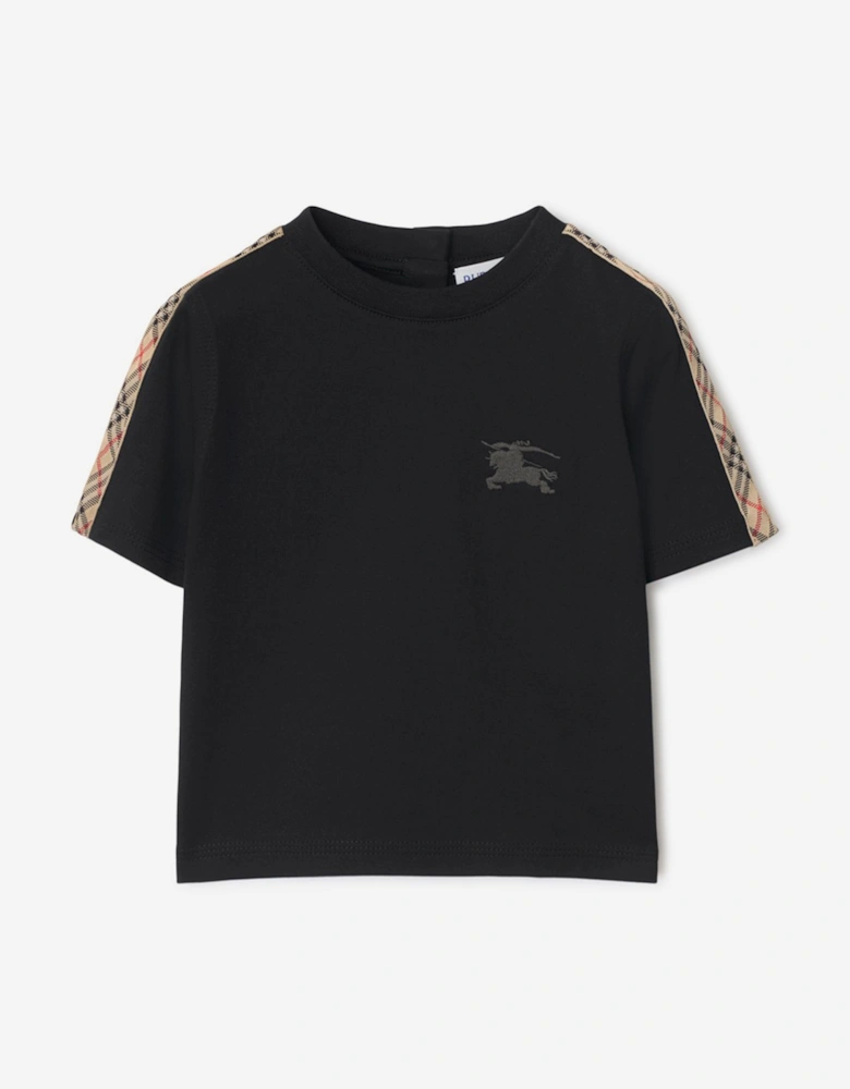 Baby Boys Cedar Check Tape T-Shirt in Black