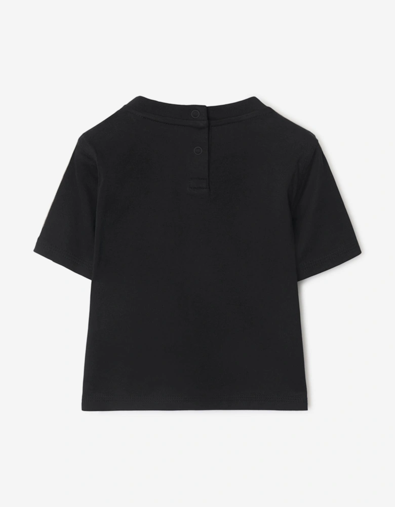 Baby Boys Cedar Check Tape T-Shirt in Black