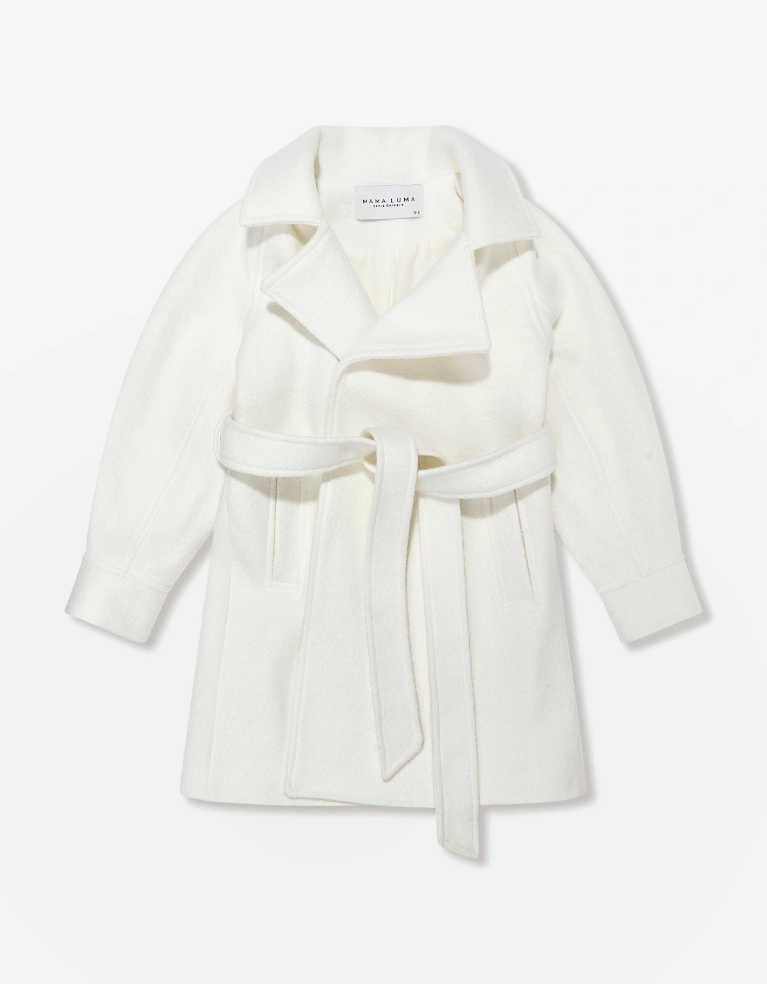 Girls Long Coat in White, 7 of 6