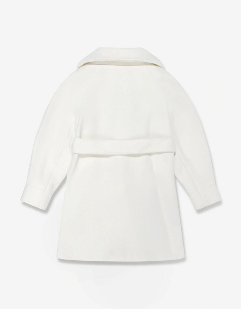 Girls Long Coat in White