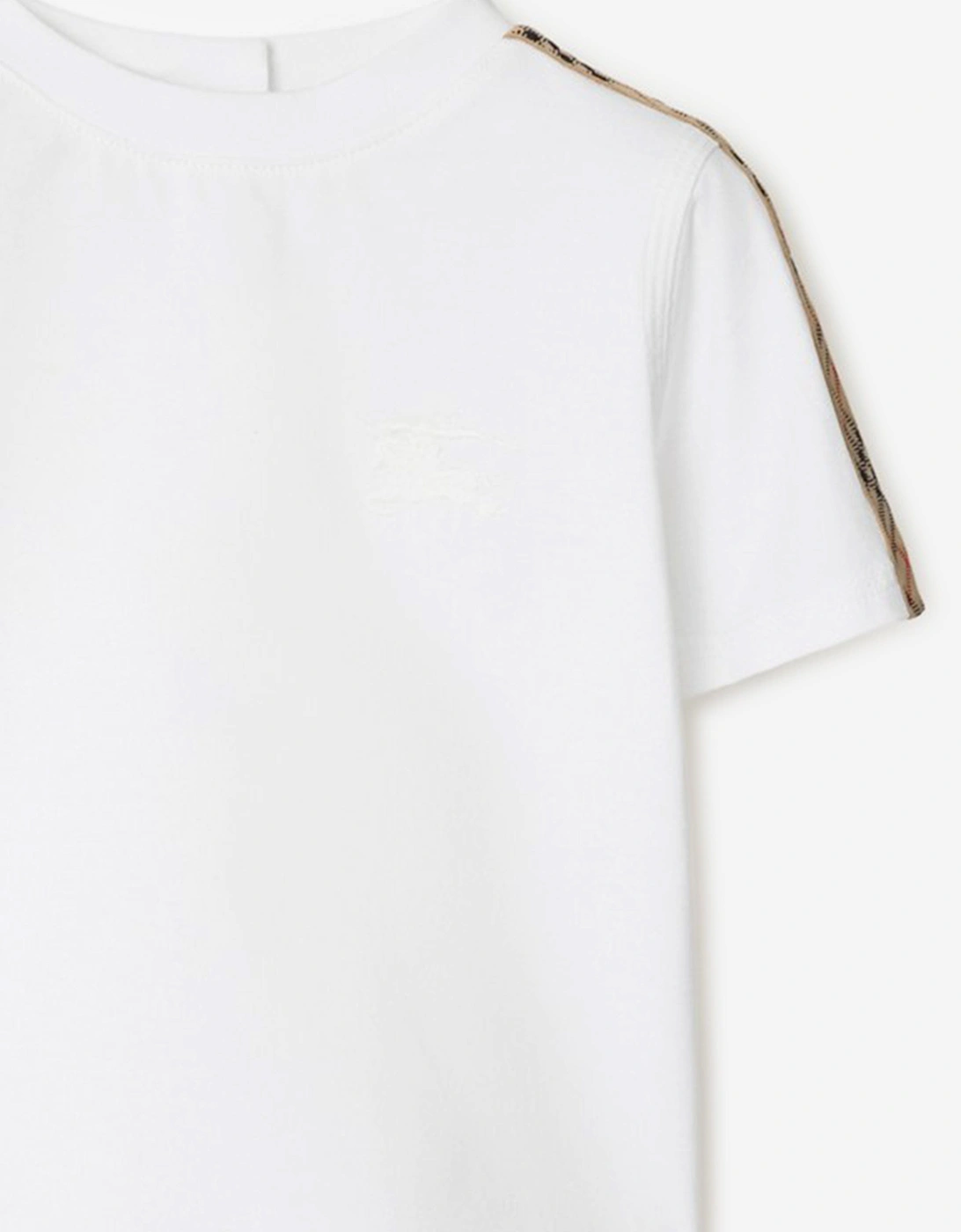 Baby Girls Cedar Check Tape T-Shirt in White