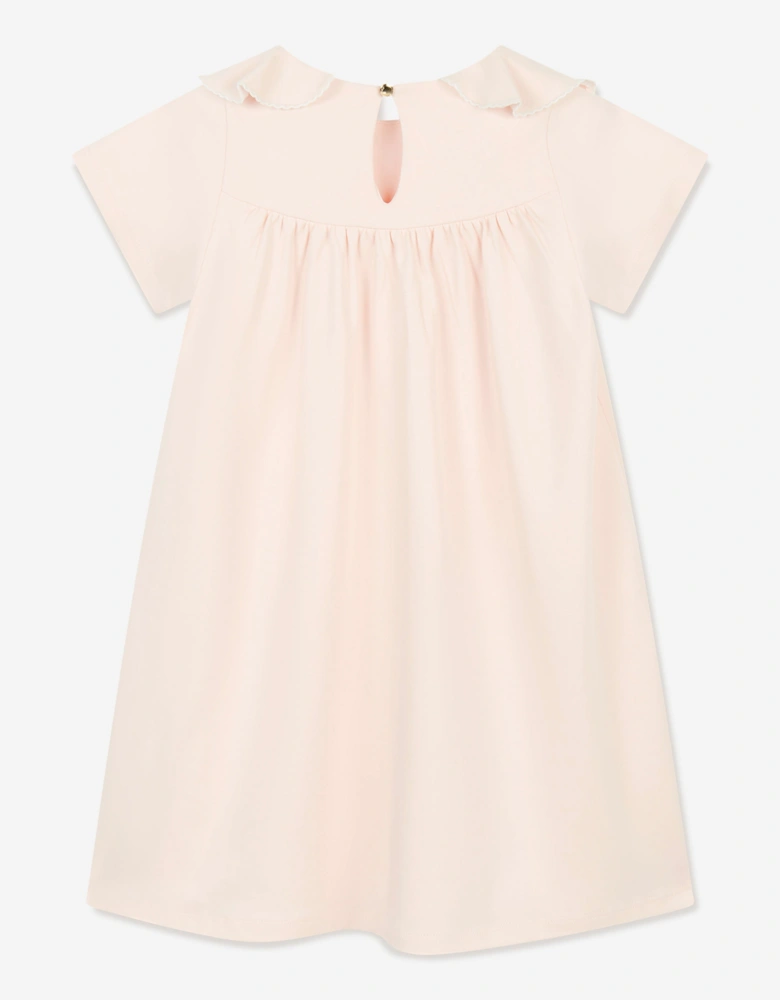 Girls Cotton Ruffle Dress in Pink