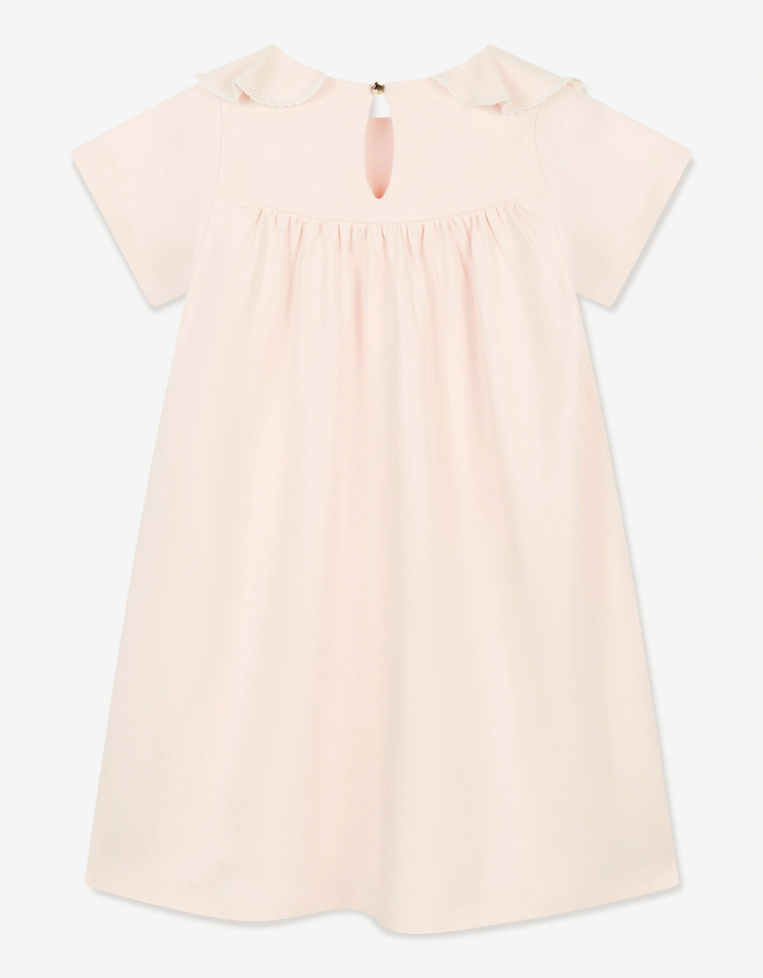 Girls Cotton Ruffle Dress in Pink