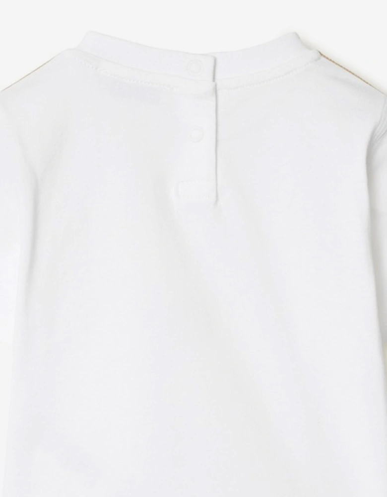 Baby Girls Cedar Check Tape T-Shirt in White
