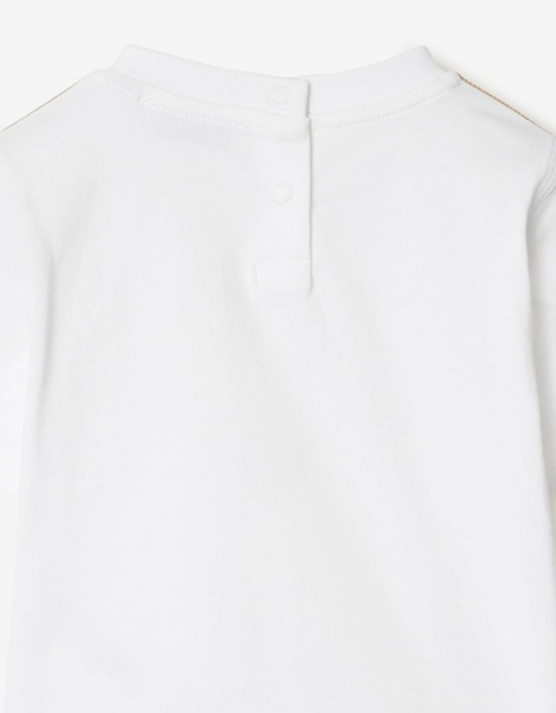 Baby Girls Cedar Check Tape T-Shirt in White