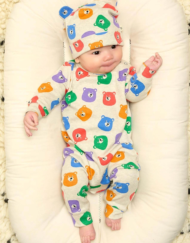 Baby Bears Print Hat With Ears in Multicolour
