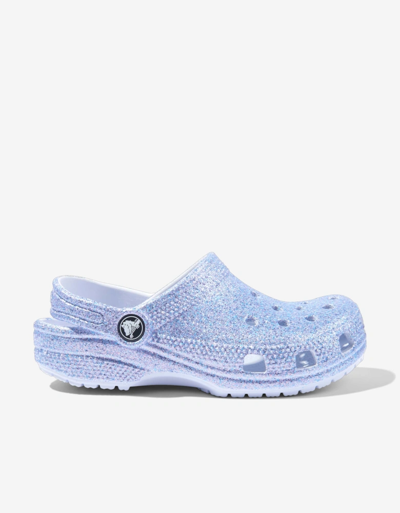 Girls Classic Glitter Clog in Blue