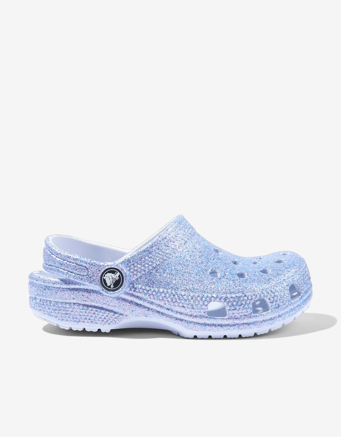 Girls Classic Glitter Clog in Blue, 6 of 5