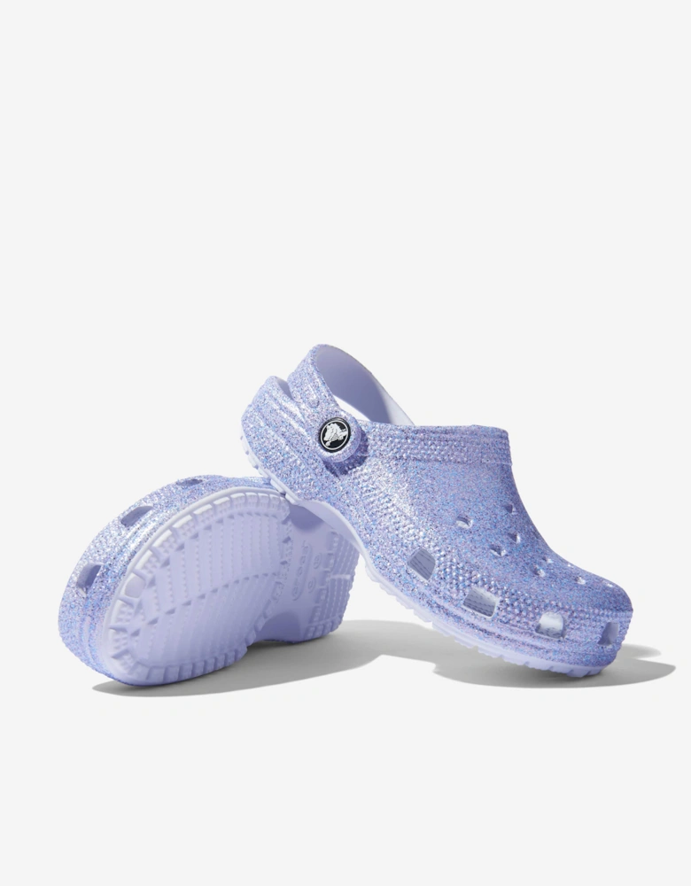 Girls Classic Glitter Clog in Blue