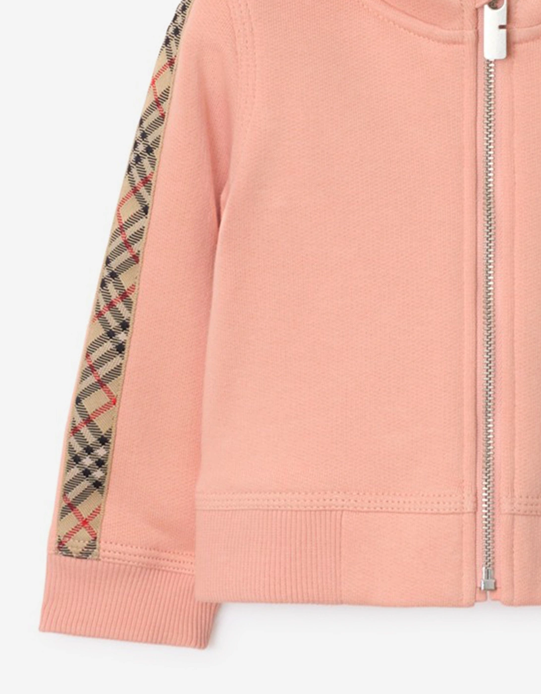 Baby Girls Mini Elin Check Tape Zip Up Top in Pink