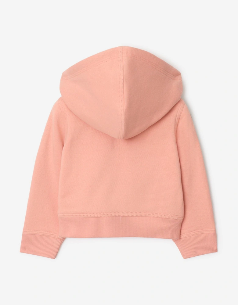Baby Girls Mini Elin Check Tape Zip Up Top in Pink
