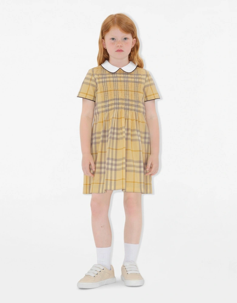 Girls Crissi Check Dress in Yellow