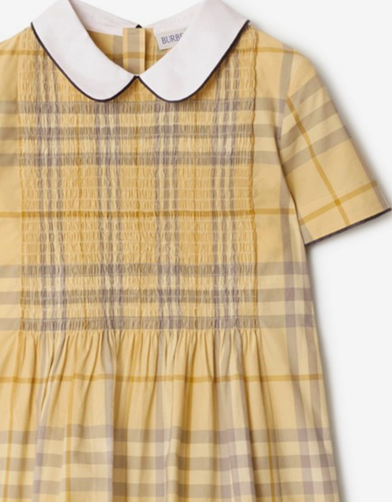 Girls Crissi Check Dress in Yellow