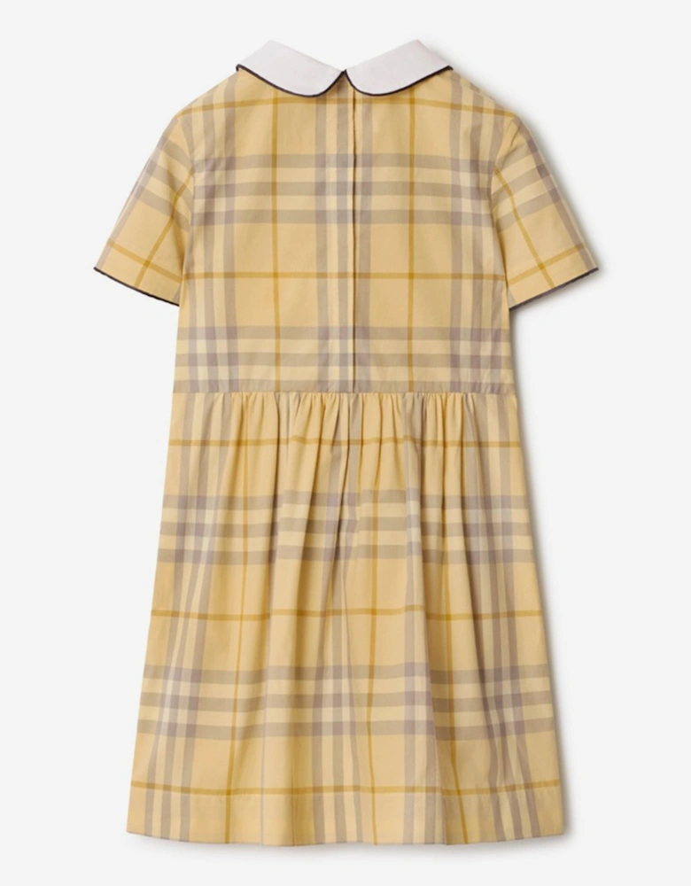 Girls Crissi Check Dress in Yellow