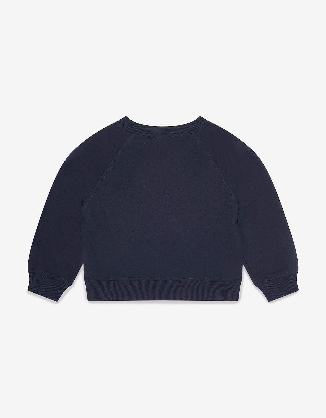 Girls Organza Flower Sweatshirt in Navy