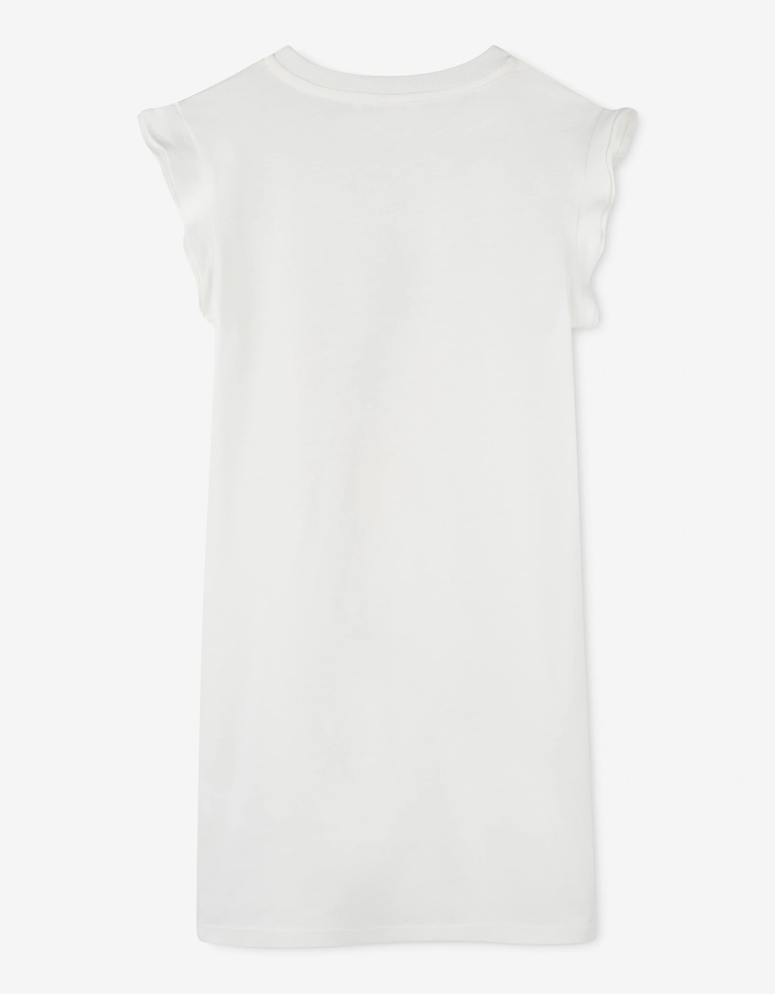 Girls Palm Tree Jersey Dress in Ivory