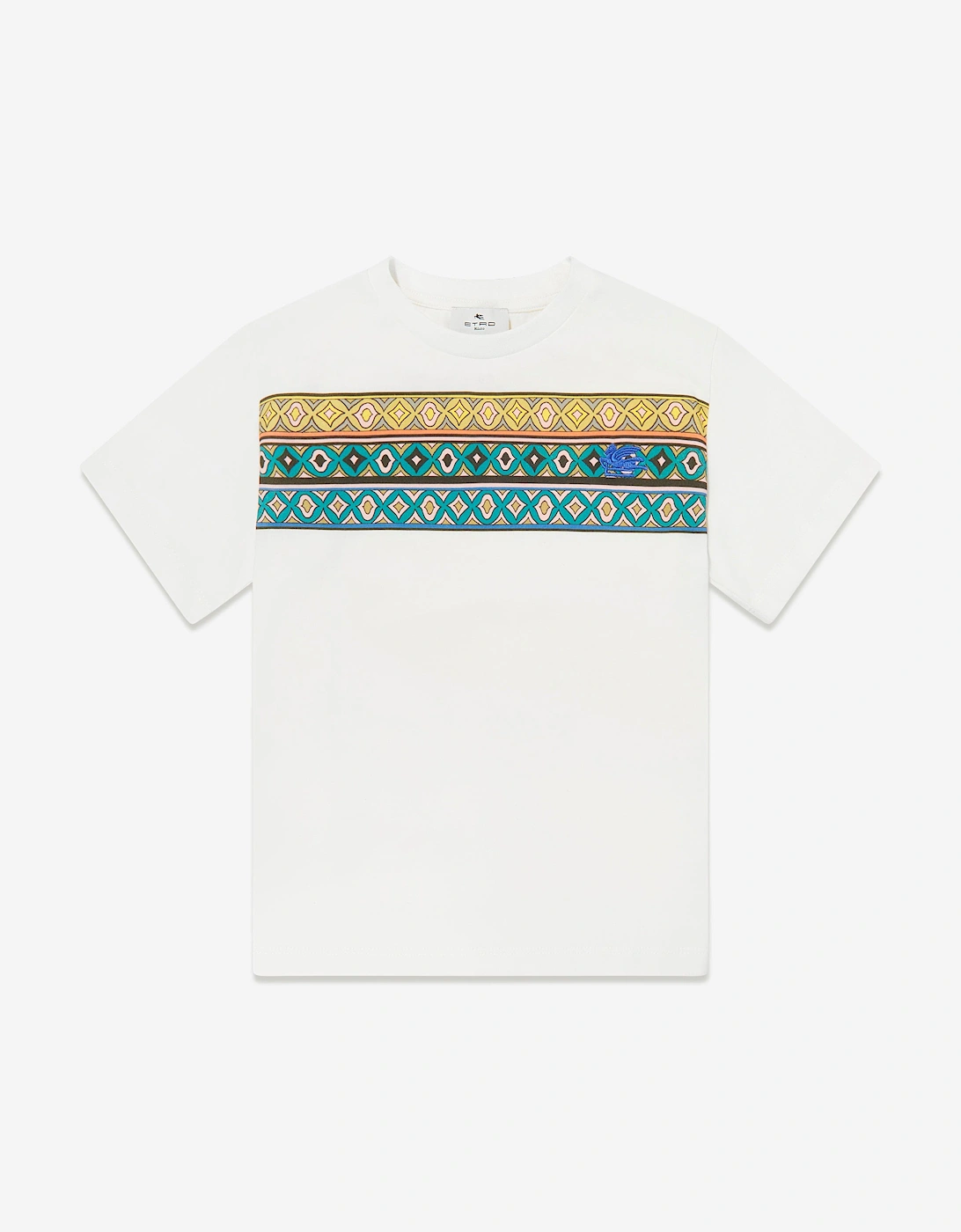 Boys Striped Pattern T-Shirt in Ivory, 5 of 4