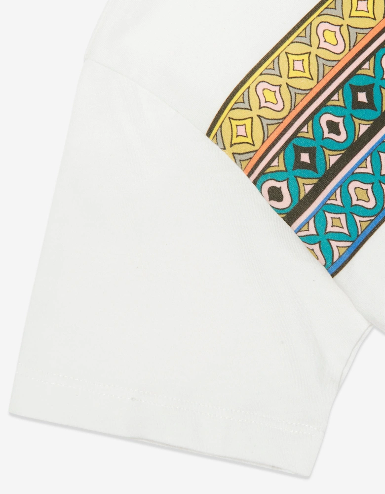 Boys Striped Pattern T-Shirt in Ivory