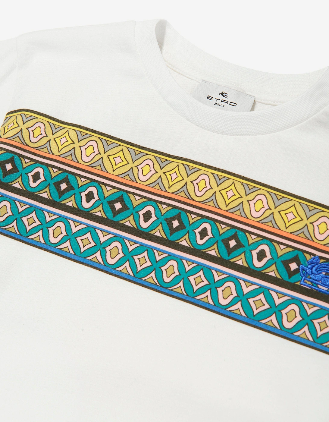 Boys Striped Pattern T-Shirt in Ivory