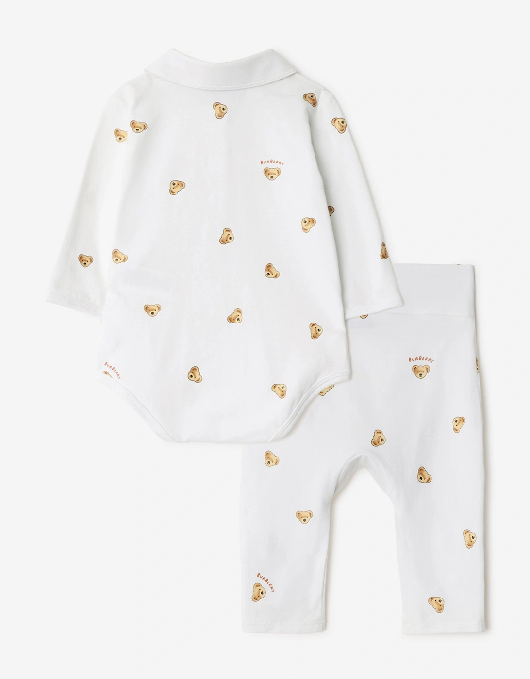Baby Mini Bear Bodysuit Set in White