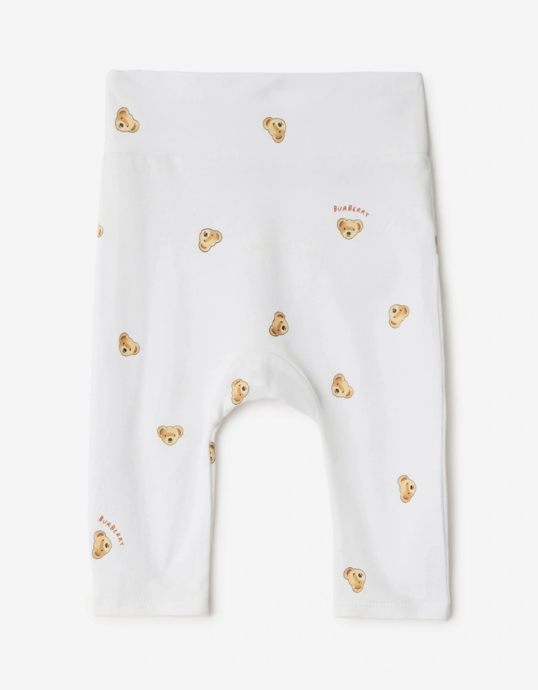 Baby Mini Bear Bodysuit Set in White