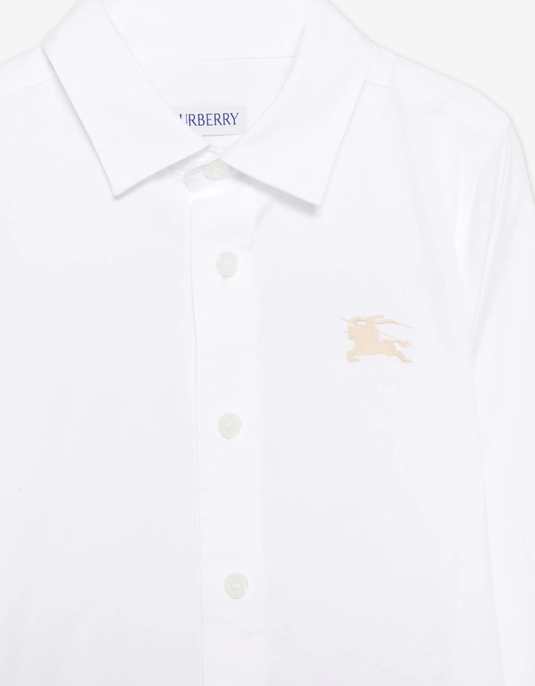 Boys Owen Long Sleeve EKD Shirt in White