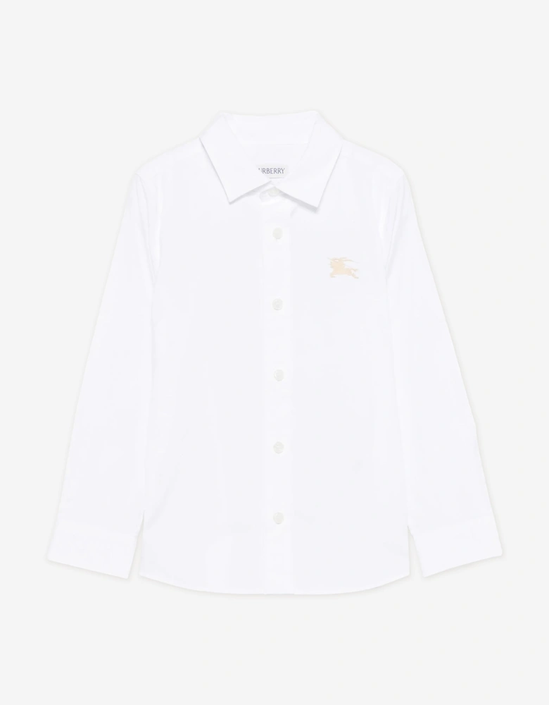 Boys Owen Long Sleeve EKD Shirt in White