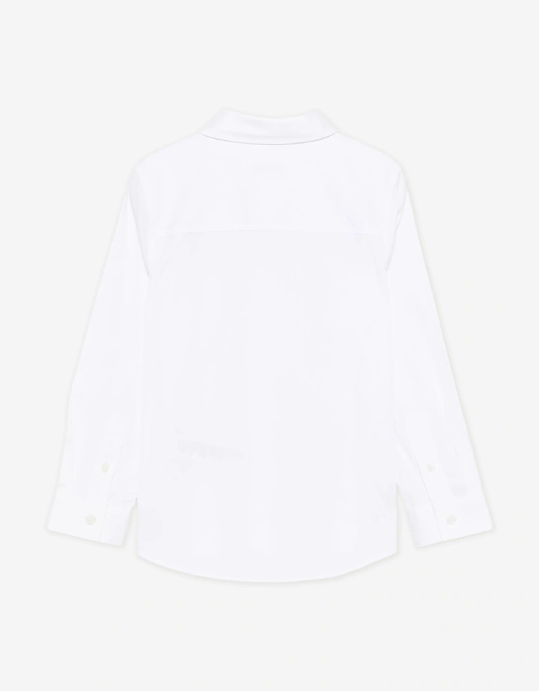 Boys Owen Long Sleeve EKD Shirt in White