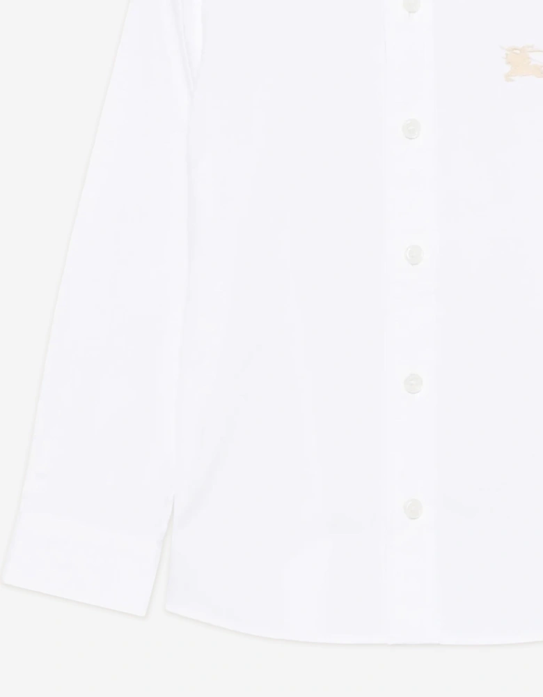 Boys Owen Long Sleeve EKD Shirt in White