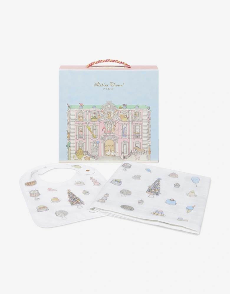 Baby Boys Sweetie Pie Carré and Satin Bibs Set in Blue