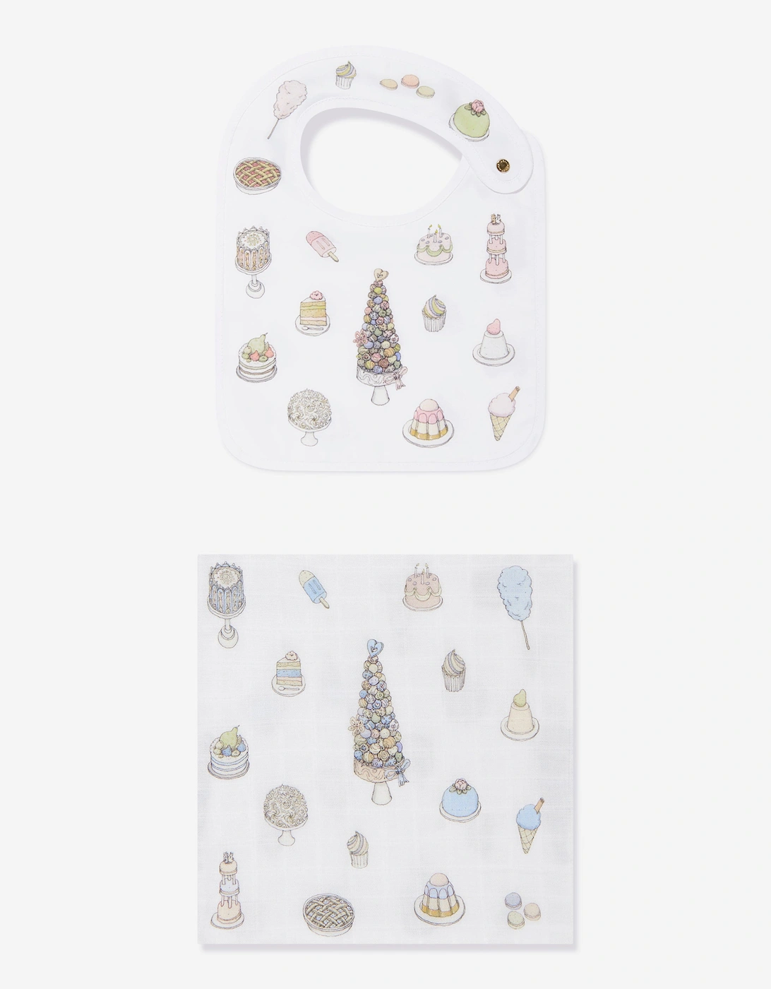 Baby Boys Sweetie Pie Carré and Satin Bibs Set in Blue, 7 of 6