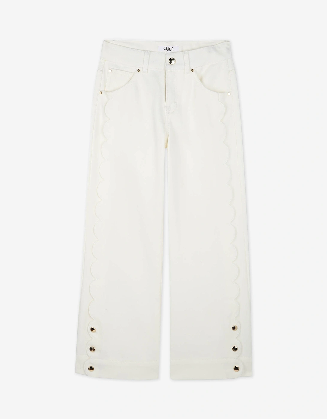 Girls Denim Trousers in Ivory, 5 of 4