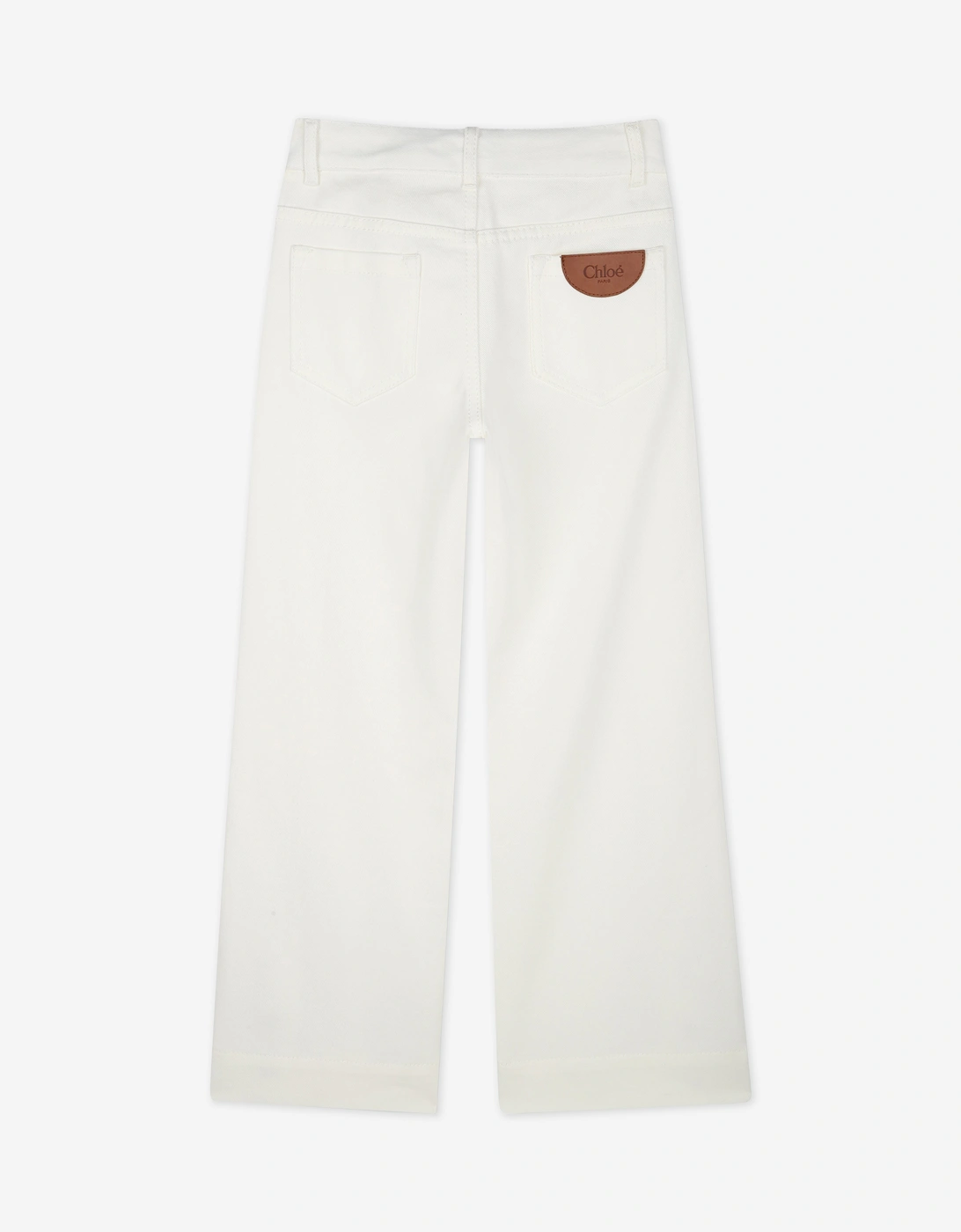 Girls Denim Trousers in Ivory