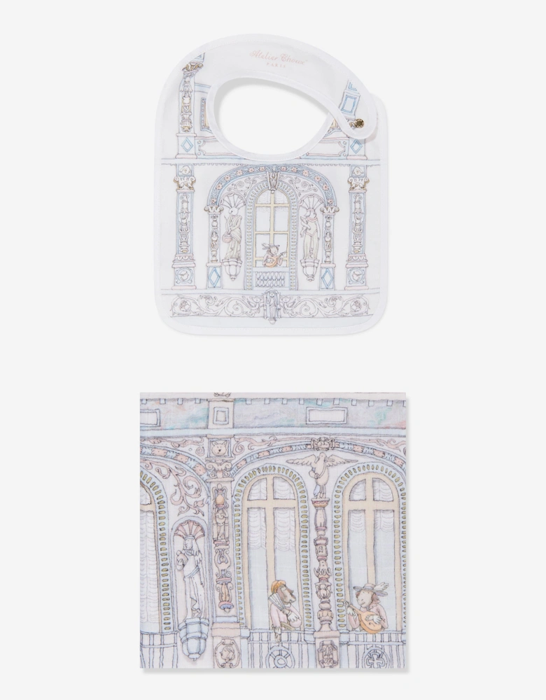 Baby Château Choux™ Carré and Satin Bibs Set in Multicolour