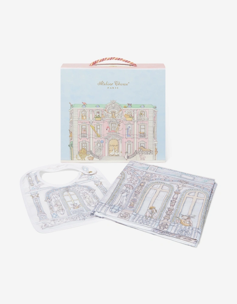 Baby Château Choux™ Carré and Satin Bibs Set in Multicolour