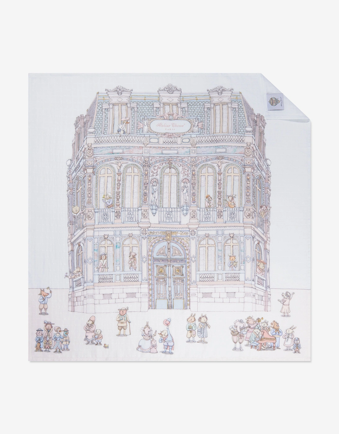 Baby Château Choux™ Carré and Satin Bibs Set in Multicolour